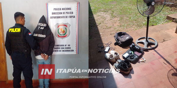 3 APREHENDIDOS Y VARIOS OBJETOS DENUNCIADOS COMO HURTADOS RECUPERADOS EN ENCARNACIÓN - Itapúa Noticias