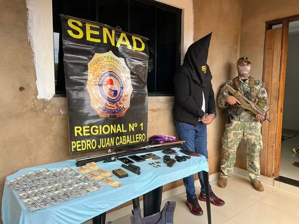 Cae en Pedro Juan supuesto miembro del PCC con armas, municiones y dinero - Policiales - ABC Color
