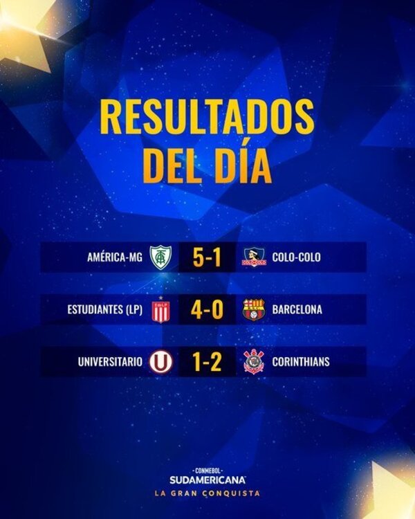 Estudiantes, Corinthians y América MG clasifican a los octavos de final de la Sudamericana