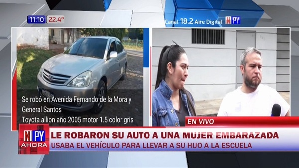 Delincuencia sin límites: Le robaron el auto a una embarazada - Noticias Paraguay