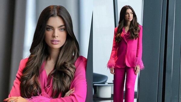 Nadia Ferreira lució el look rosa de Barbie