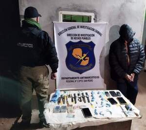 Antinarcóticos detiene a presunto microtraficante tras allanamiento de una vivienda en Santa Rosa del Aguaray - .::RADIO NACIONAL::.