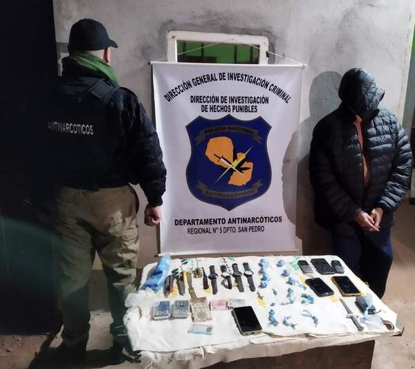 Antinarcóticos detiene a presunto microtraficante tras allanamiento de una vivienda en Santa Rosa del Aguaray - .::RADIO NACIONAL::.