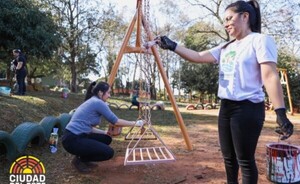 Reparan plaza del km 5,5 La Blanca de Ciudad del Este