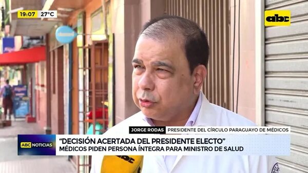 Video: Decisión acertada del presidente electo según Círculo de Médicos - ABC Noticias - ABC Color