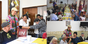 LA FAMILIA DE UNAE PARTICIPÓ DE ALMUERZO EN HOGAR DE ANCIANOS SANTA MARÍA - Itapúa Noticias