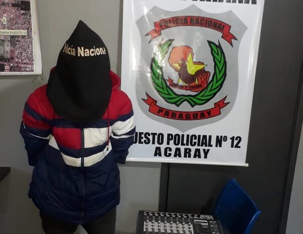 Recuperan amplificador hurtado de templo y detienen a ladrón