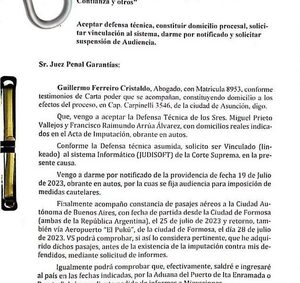 Y tal como lo anunciáramos, Prieto ya chicanea audiencia de imposición de medidas