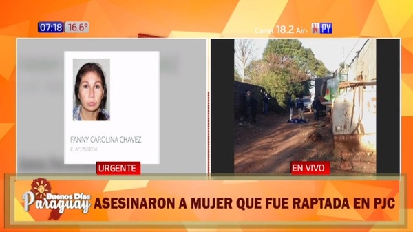 Encuentran muerta a mujer raptada en PJC - Noticias Paraguay