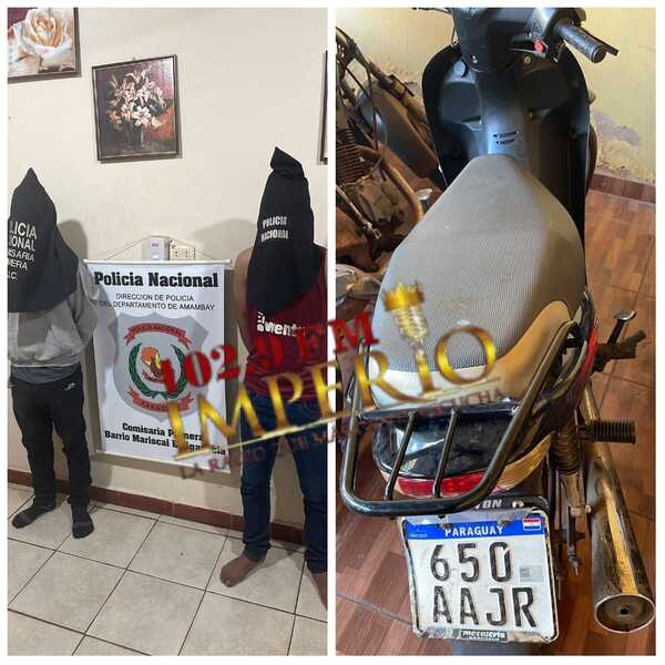 Dos jóvenes son detenidos luego de despojar a una mujer de su motocicleta - Radio Imperio