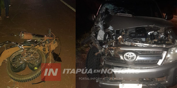 JOVEN MOTOCICLISTA FALLECIÓ EN TOMÁS ROMERO PEREIRA - Itapúa Noticias