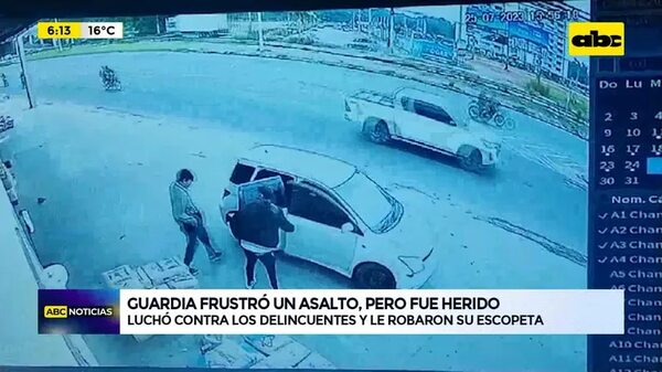 Video: Guardia frustró un asalto, pero fue herido  - ABC Noticias - ABC Color
