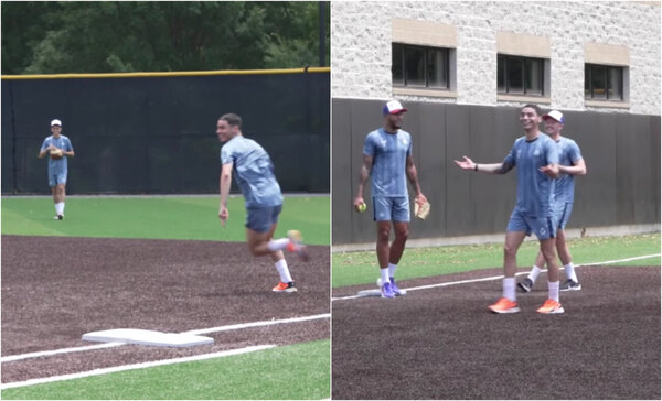 Versus / Miguel Almirón "probó el béisbol" en la pretemporada del Newcastle