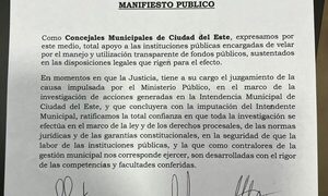 Concejales de CDE confían en labor del Ministerio Público