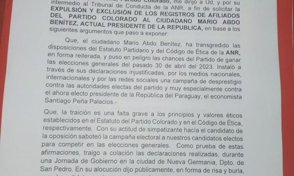 Piden expulsión de Marito de la ANR