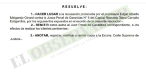 Tribunal en mayoría hace lugar a recusación de “Beto” Melgarejo contra jueza