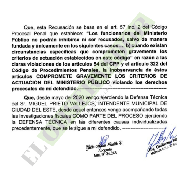 Defensa de Miguel Prieto recusa a fiscales por falta a la objetividad