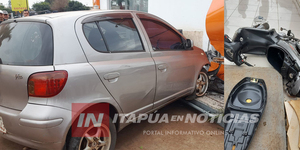 CONDUCTORA OCASIONÓ DAÑOS EN ESTACIÓN DE SERVICIO TRAS PERDER EL CONTROL - Itapúa Noticias