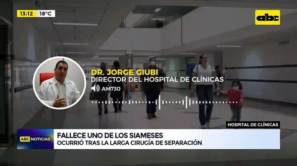 Hospital de Clínicas: fallece uno de los siameses tras larga cirugía de separación - ABC Noticias - ABC Color