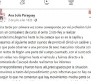 Mujer vio cadáver en el cerro hace casi un mes - Paraguay.com