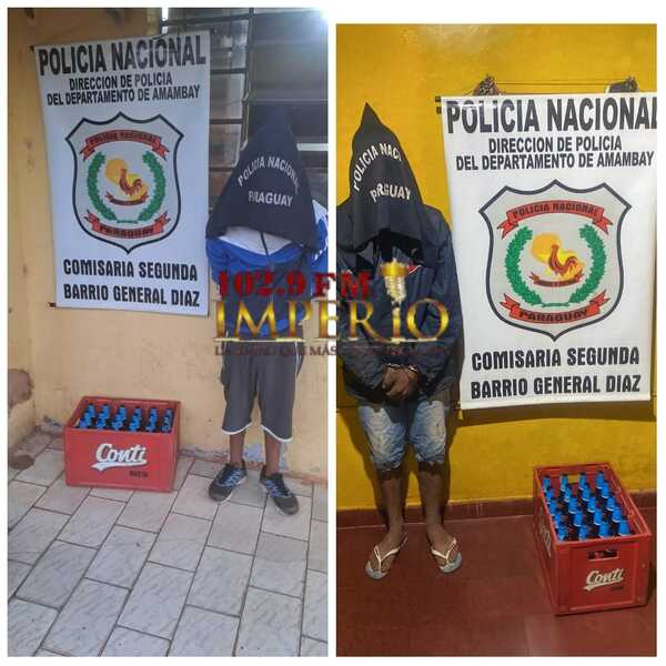 Policía detiene a dos sujetos en seguimiento a hurto en una bodega en el barrio San Gerardo - Radio Imperio