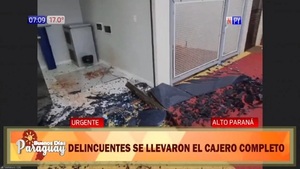 Arrancaron un cajero automático tras asalto en Los Cedrales - Noticias Paraguay