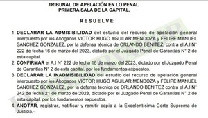 Cámara ratifica trámite de oposición a a Fiscalía sobre prescripción de una causa sobre Mocipar