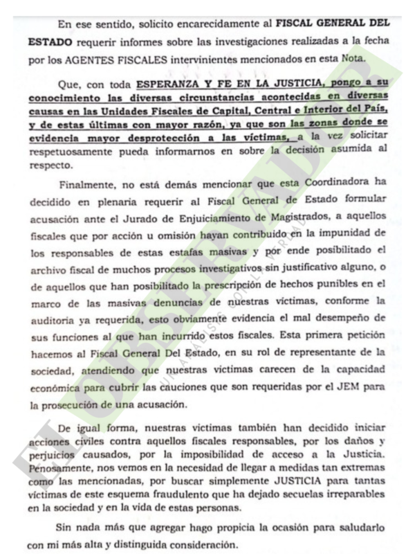 Víctimas de Mocipar denuncian inacción fiscal y solicitan auditoría de causas