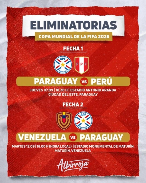 Agenda albirroja confirmada para el primer combo eliminatorio - ADN Digital