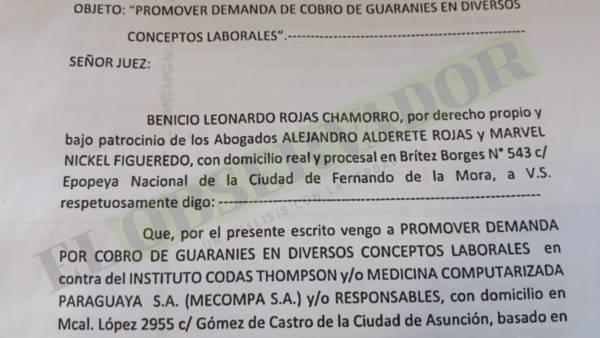 Demandan al Instituto Codas Thompson por supuesta insalubridad y explotación laboral