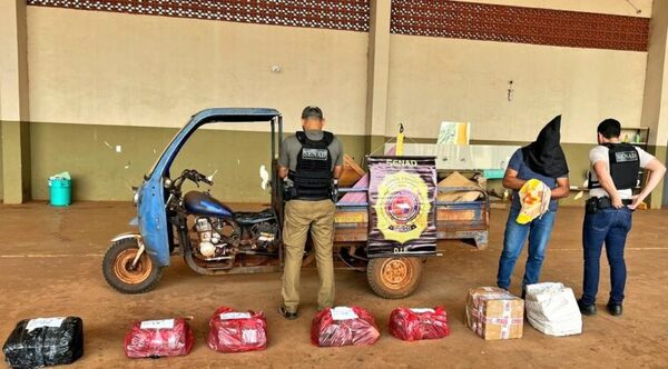 Interceptan un motocarro repleto de droga en Pedro Juan Caballero
