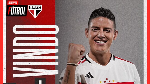 El Sao Paulo contrata a James Rodríguez hasta junio de 2025