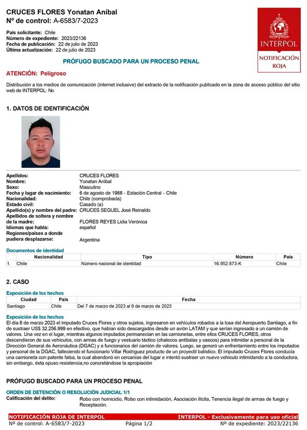 Intentó robar 32 millones de dólares en Chile y terminó preso en Paraguay - Policiales - ABC Color