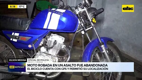 Video: Moto robada en un asalto fue abandonada - ABC Noticias - ABC Color