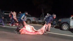 Diario HOY | VIDEO| Saquean camión cargado de carne que volcó en Argentina