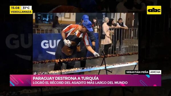 Video: Paraguay destrona a Turquía y logra el récord del “asadito más largo del mundo” - Ensiestados - ABC Color