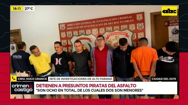 Video: Detienen a presuntos piratas del asfalto - Crimen y castigo - ABC Color