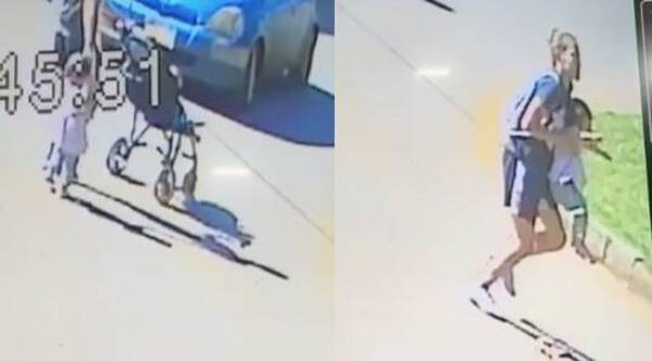 (VIDEO) ¿Qué le pasa a la gente? Tarado atropella a mami e hijitos