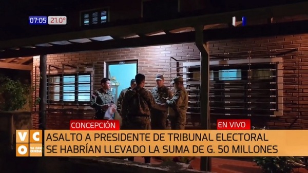 Millonario asalto a presidente del Tribunal Electoral de Concepción - Noticias Paraguay