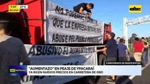 Video: Camioneros se manifiestan contra la suba de tarifa del peaje en Ypacaraí - ABC Noticias - ABC Color