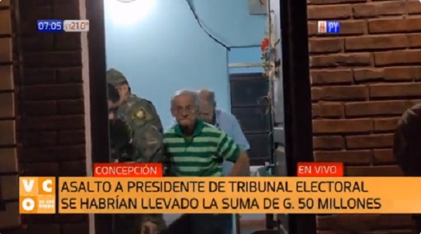 Reportan millonario asalto al presidente del Tribunal Electoral de Concepción