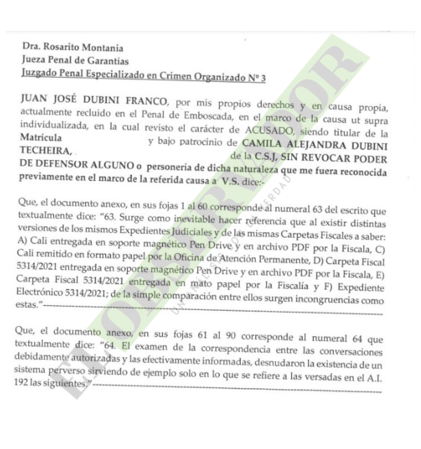 Dubini Franco busca apartar a jueza por medio de recusación