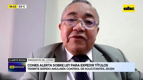Video: Cones alerta sobre ley para expedir títulos - ABC Noticias - ABC Color