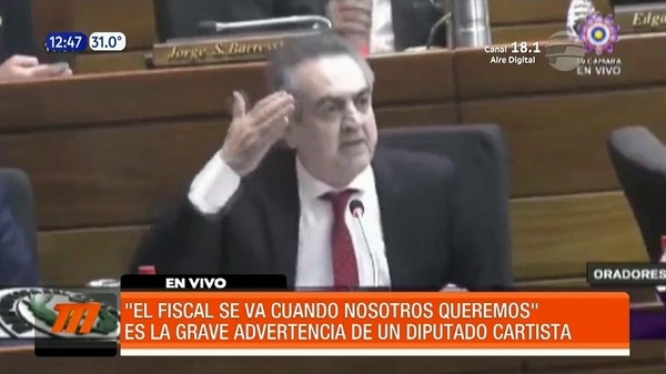 Diputado colorado asegura que fiscal general "se irá cuando ellos quieran" - Noticias Paraguay