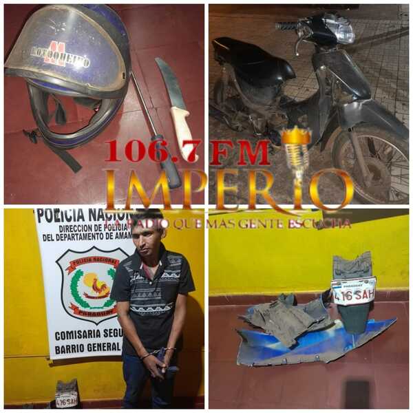 Individuo recién salido de la cárcel cayó con motocicleta hurtada - Radio Imperio 106.7 FM