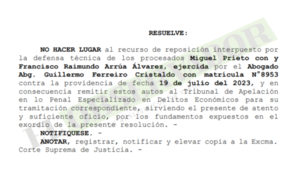 Rechazan todos los incidentes y recursos planteados en la causa a Miguel Prieto 
