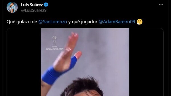 Luis Suárez felicitó a Bareiro y el paraguayo respondió en un video
