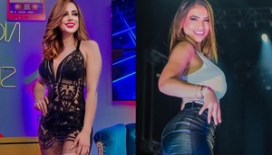 Y así posó Vivi Figueredo junto a la Miss Tanga - Teleshow