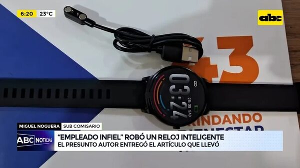 Video: “Empleado infiel” robó un reloj inteligente - ABC Noticias - ABC Color