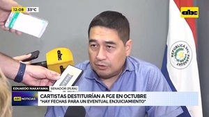 Cartismo buscará enjuiciar al Fiscal General en octubre, advierte senador